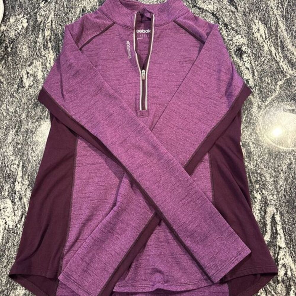 Reebok Athletic Long Sleeve Shirt Purple‎ 1/2 Zip Women's Size Small